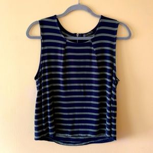 Cotton On striped tank top in navy and olive green, size L